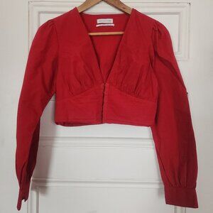 100% cotton hook closure crop top